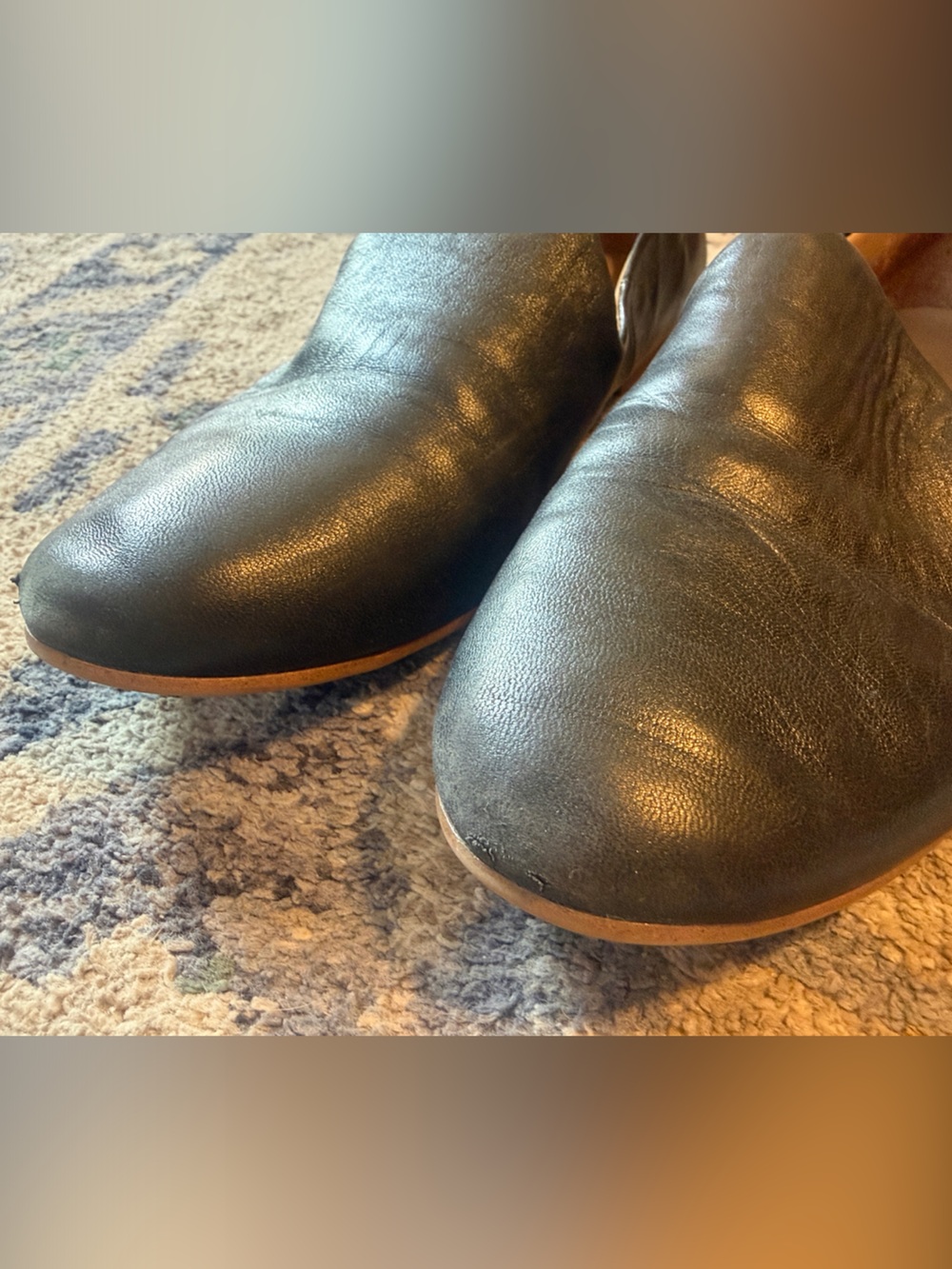 Franco Sarto Women’s Black Leather Slip-On Loafers — Smooth Leather Upper - Picture 5 of 8